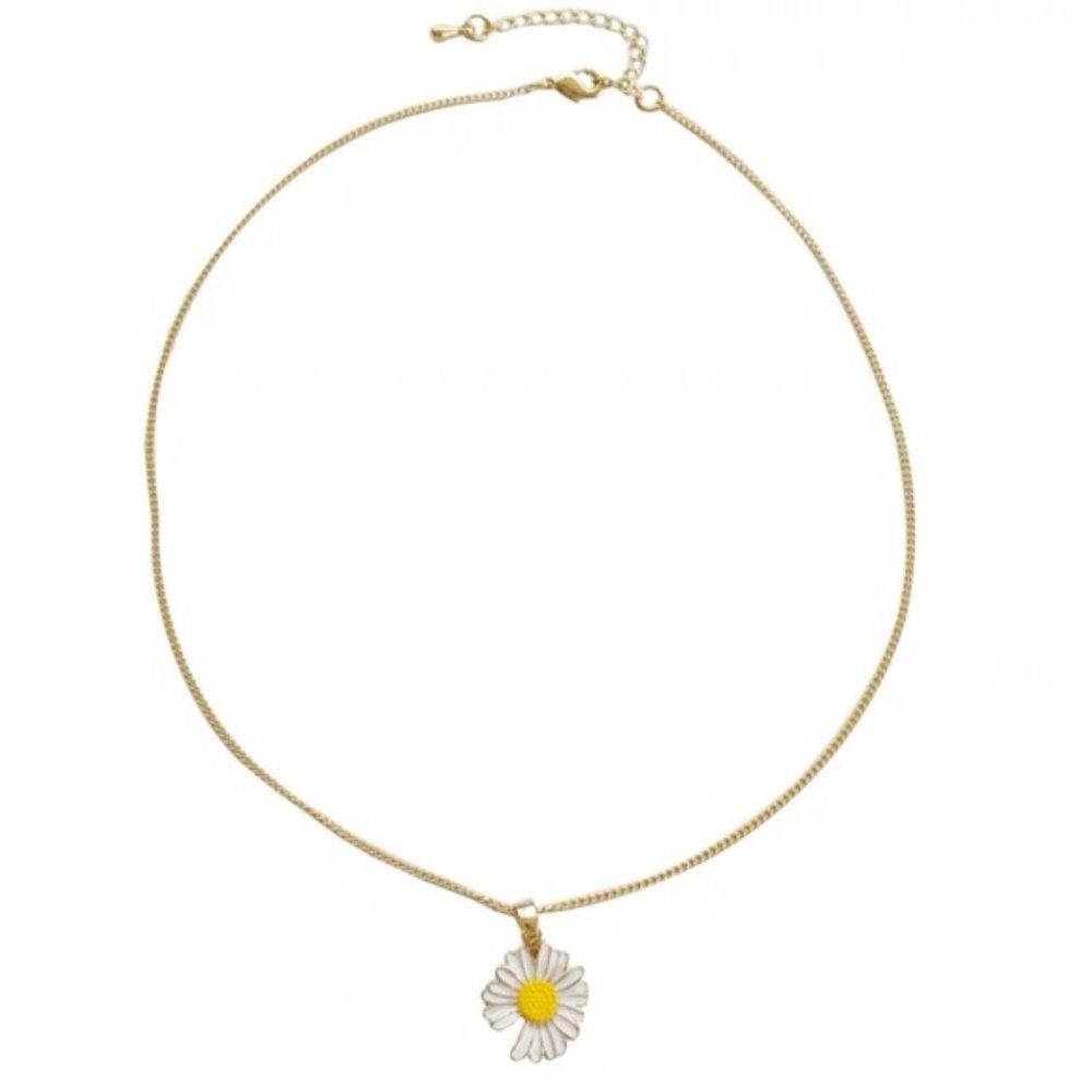 last one⚡️😊💗Daisy Charm Necklace Enamel Daisy - Picture 2 of 7